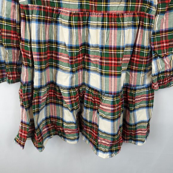 Adorable Gap Kids Girls M 8 Lng Slv Plaid Tiered Bottom Dress - Picture 3 of 12
